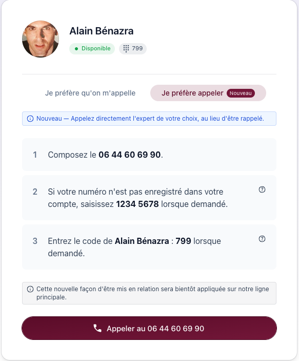 Consultation en 1 clic & facilité d'appel